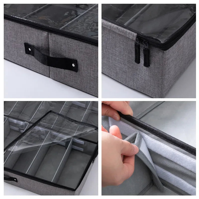 Foldable Under Bed Shoe Organizer Storage Bin
