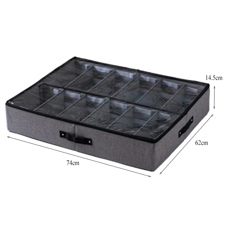Foldable Under Bed Shoe Organizer Storage Bin