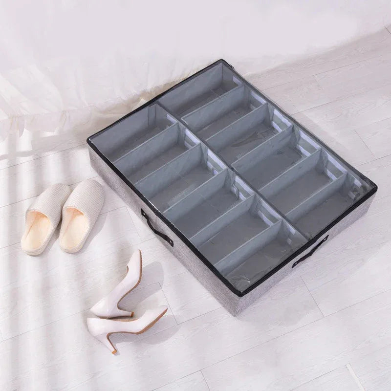Foldable Under Bed Shoe Organizer Storage Bin