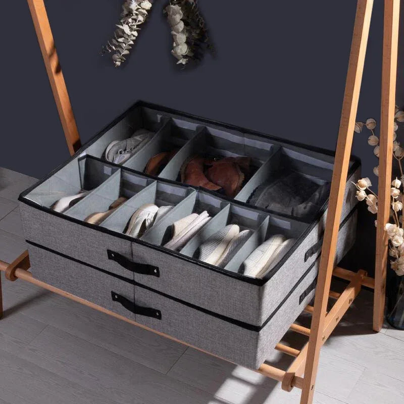 Foldable Under Bed Shoe Organizer Storage Bin