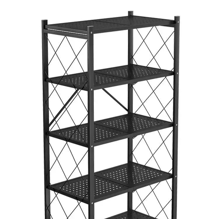 Folding Wrought Iron Shelf with Wheels