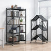 Folding Wrought Iron Shelf with Wheels - Clarify.pk