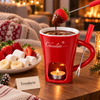 Chocolate Fondue Ceramic Mug & Melt Mug with Spoon & Candle (Random Color)