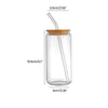 Bamboo Lid Iced Coffee Mug with Glass Straw - Clarify.pk