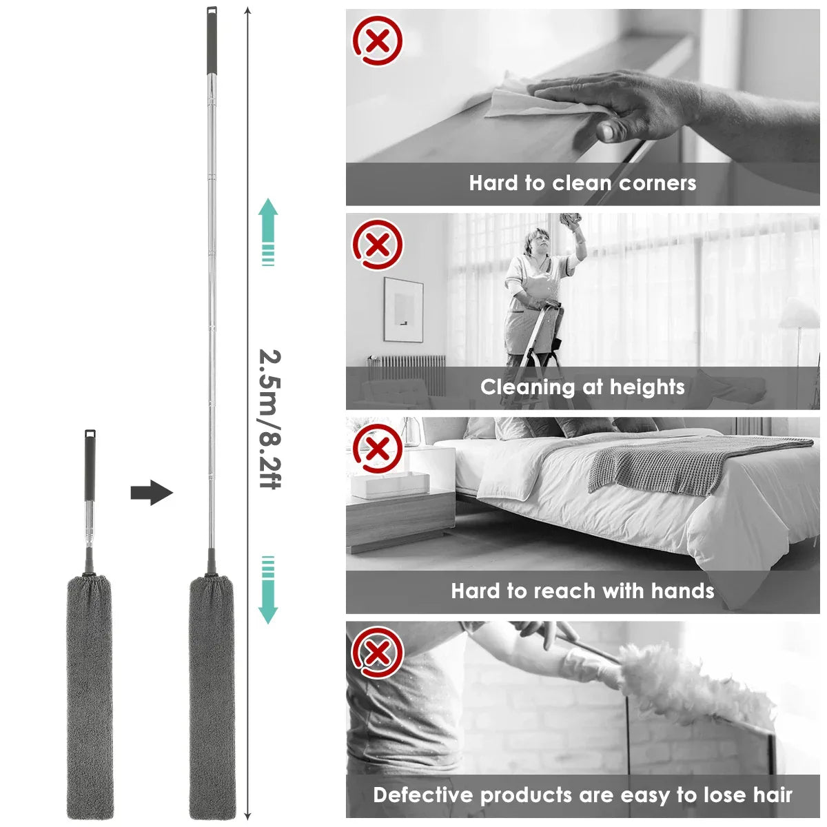 Gap Dust Cleaner Brush with Adjustable Handle - Clarify.pk