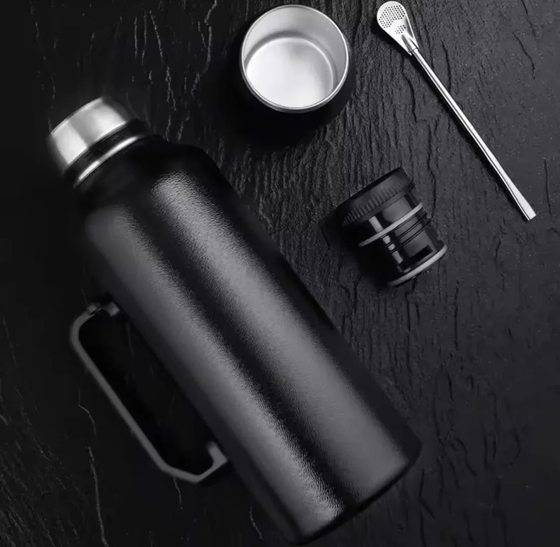 1200ml Stainless Steel Thermos with Handle & Spoon - Clarify.pk