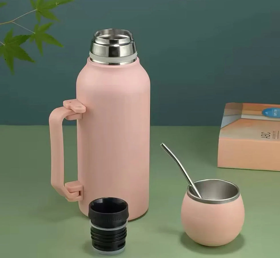 ہینڈل اور چمچ کے ساتھ 1200ml سٹینلیس سٹیل تھرموس
