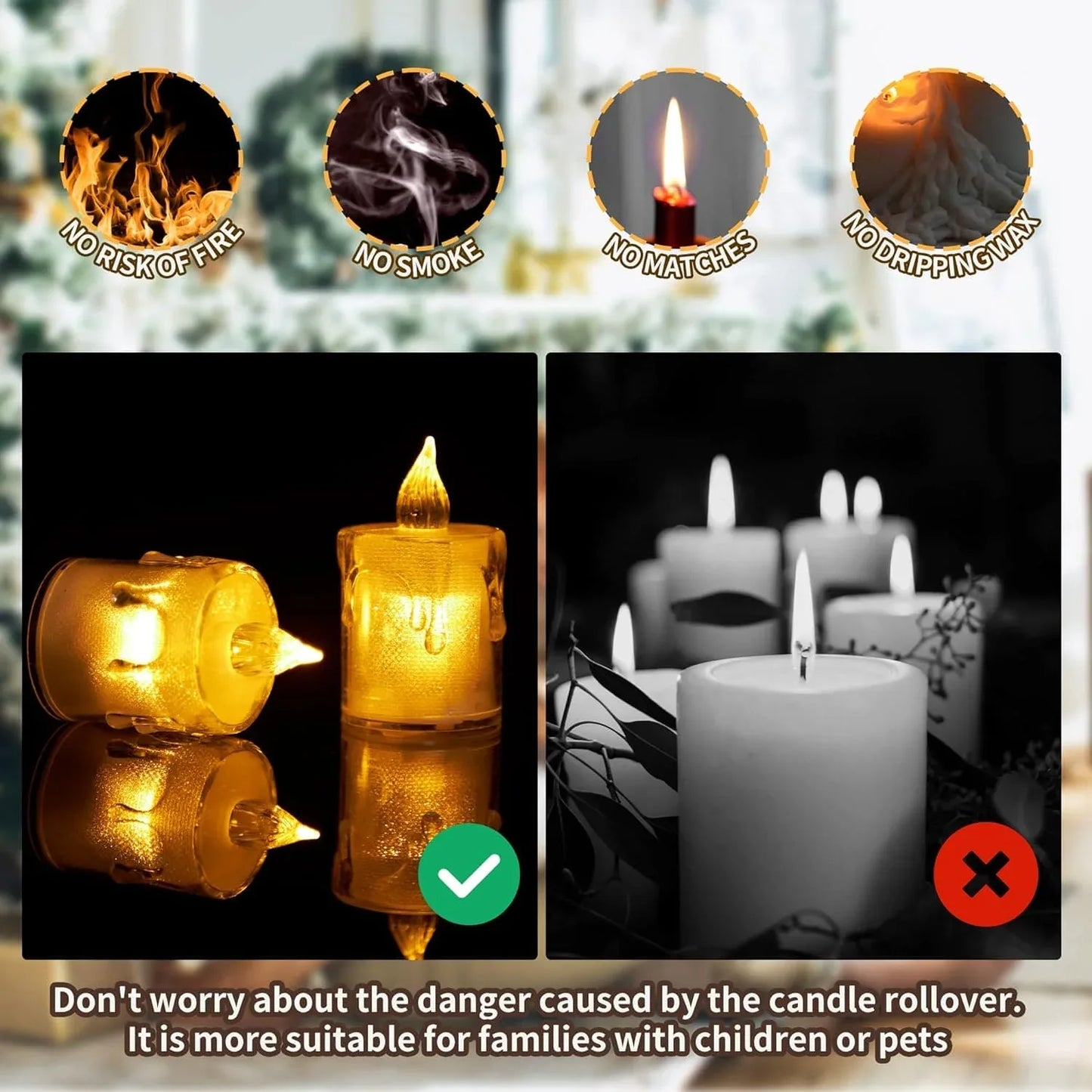 Acrylic LED Candle Lamp with Realistic Glow - Clarify.pk