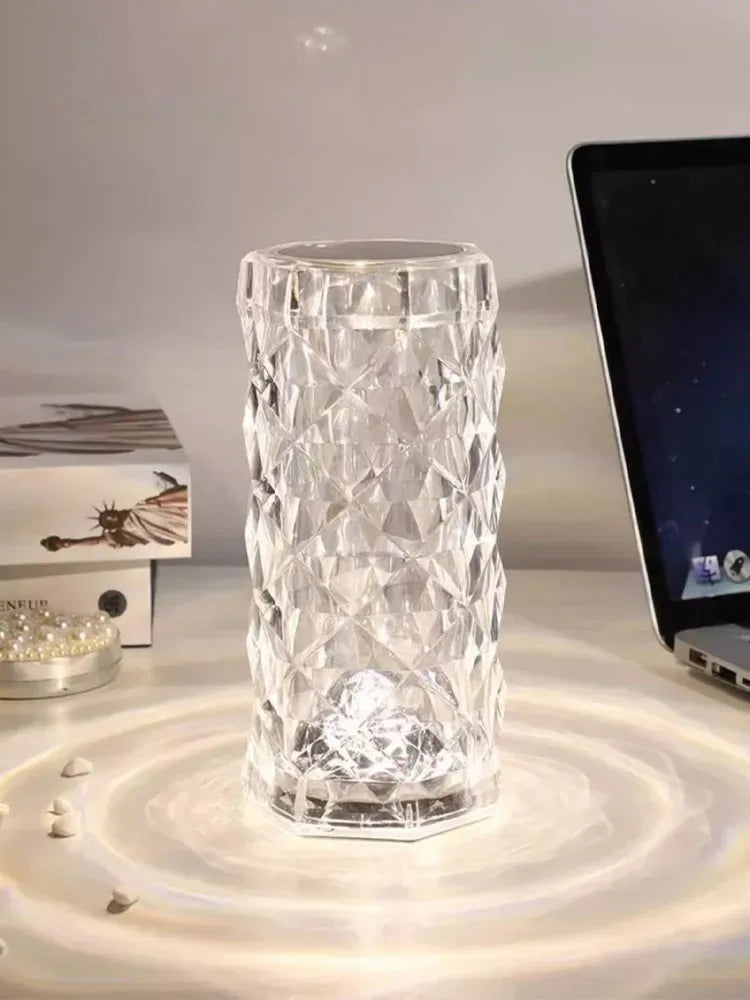 Crystal Diamond Table Lamp with RGB Touch Sensor