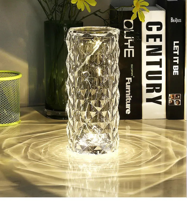 Crystal Diamond Table Lamp with RGB Touch Sensor