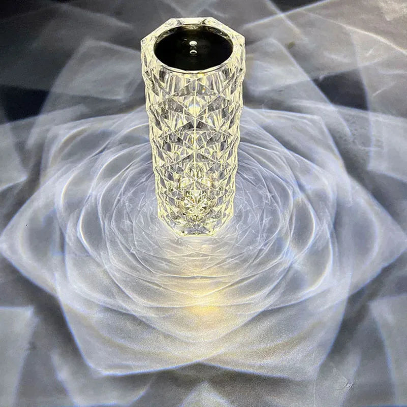 Crystal Diamond Table Lamp with RGB Touch Sensor