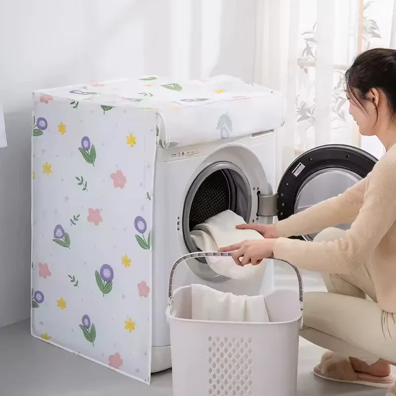 Floral Drum Washing Machine Cover Waterproof - Clarify.pk