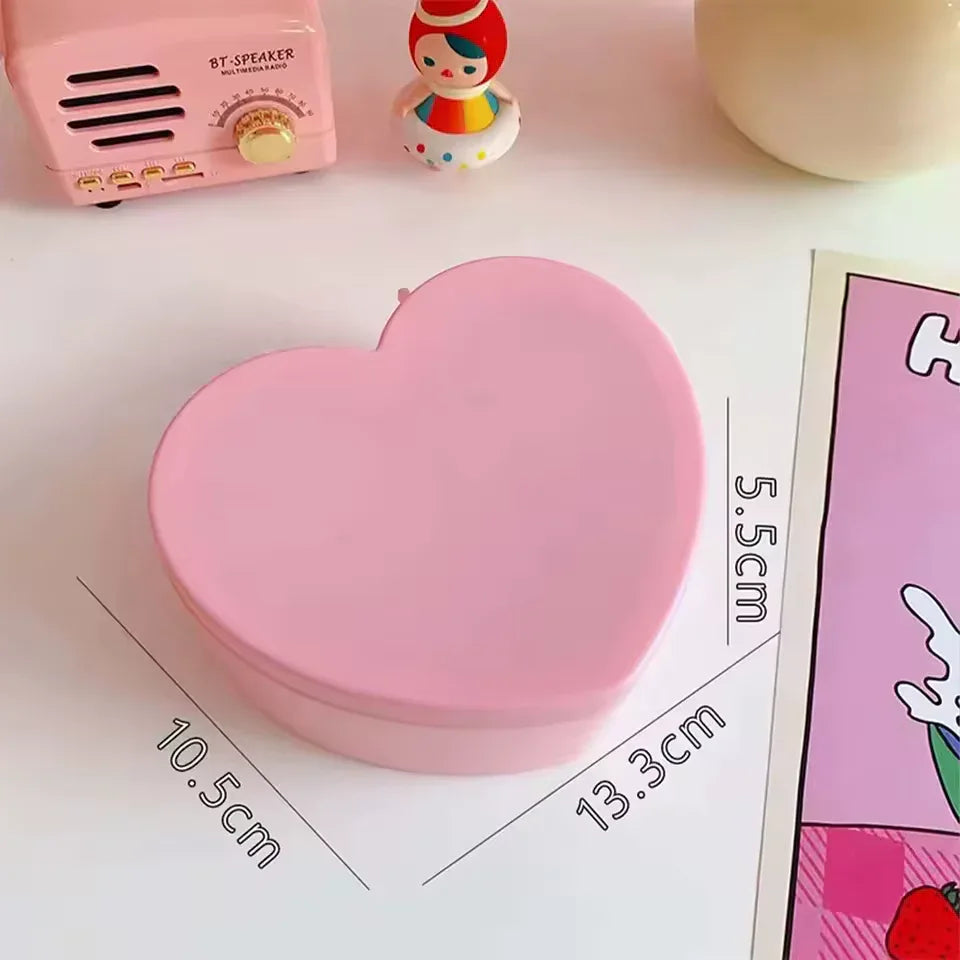 Heart Shaped Jewelry Storage Box with Mirror
