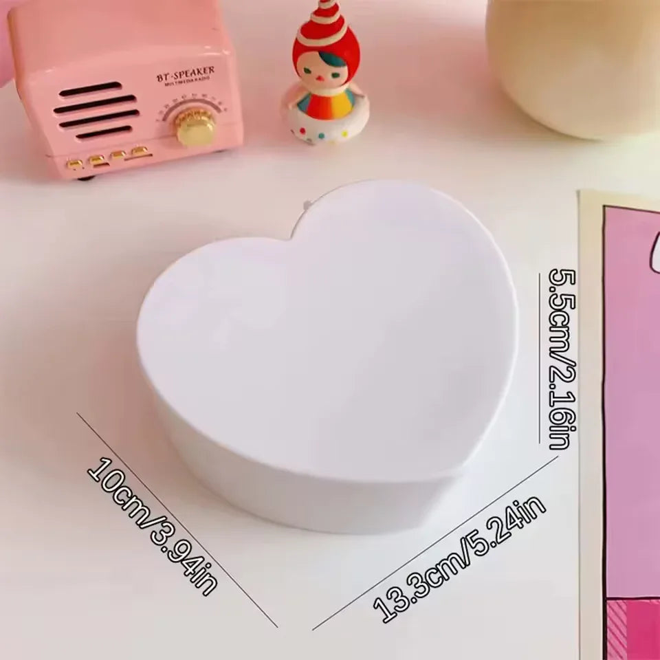 Heart Shaped Jewelry Storage Box with Mirror