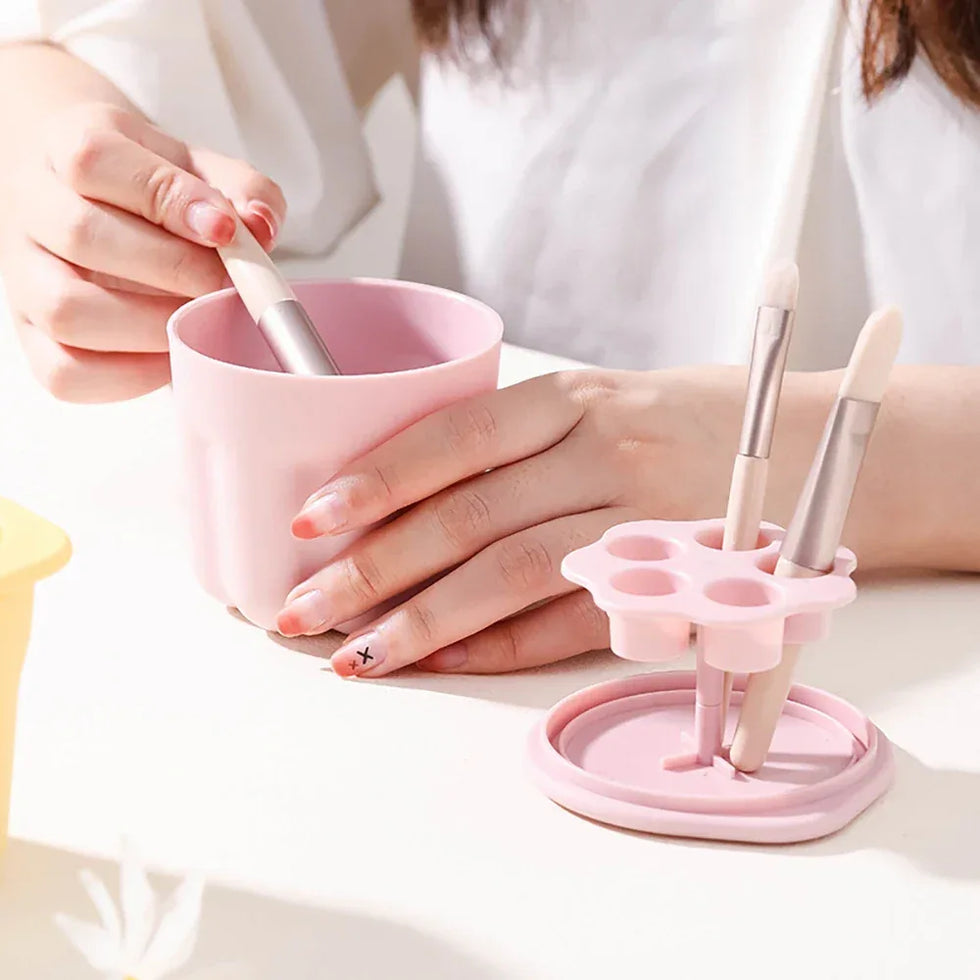 Makeup Brush Cleaner Box with Brush Holder