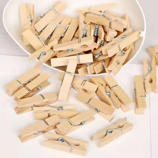 Mini Wooden Craft Clips for Garments & Crafts - Clarify.pk