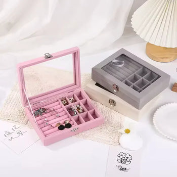 Pearl Earring and Ring Organizer Cosmetic Case - Clarify.pk