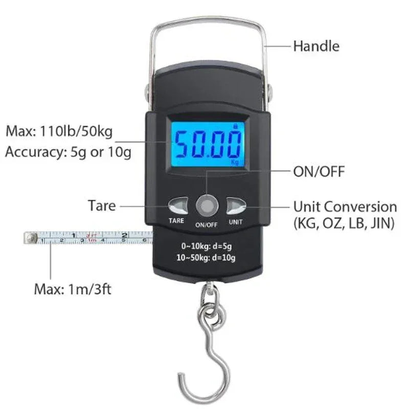 Portable Digital Luggage Scale with LCD - Clarify.pk