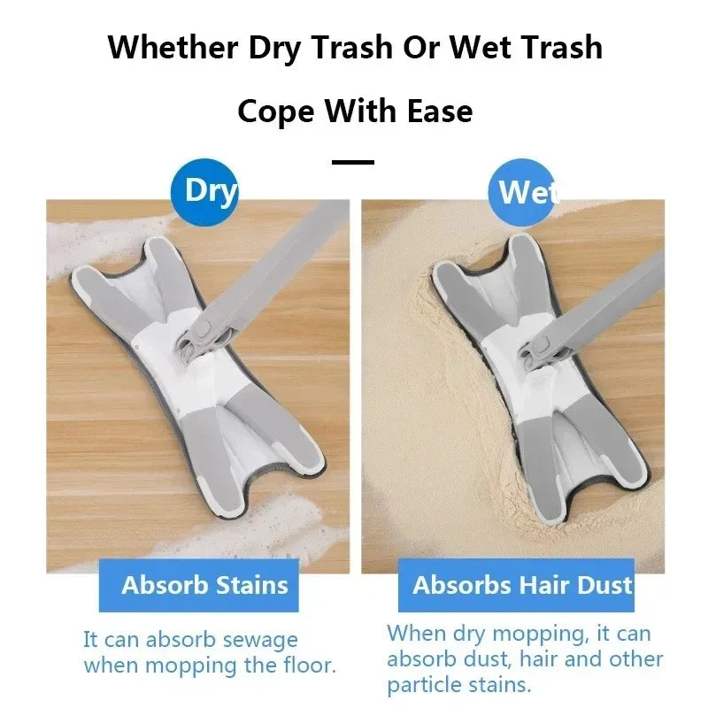 X Type Flat Floor Mop - Flexible, Easy Clean - Clarify.pk