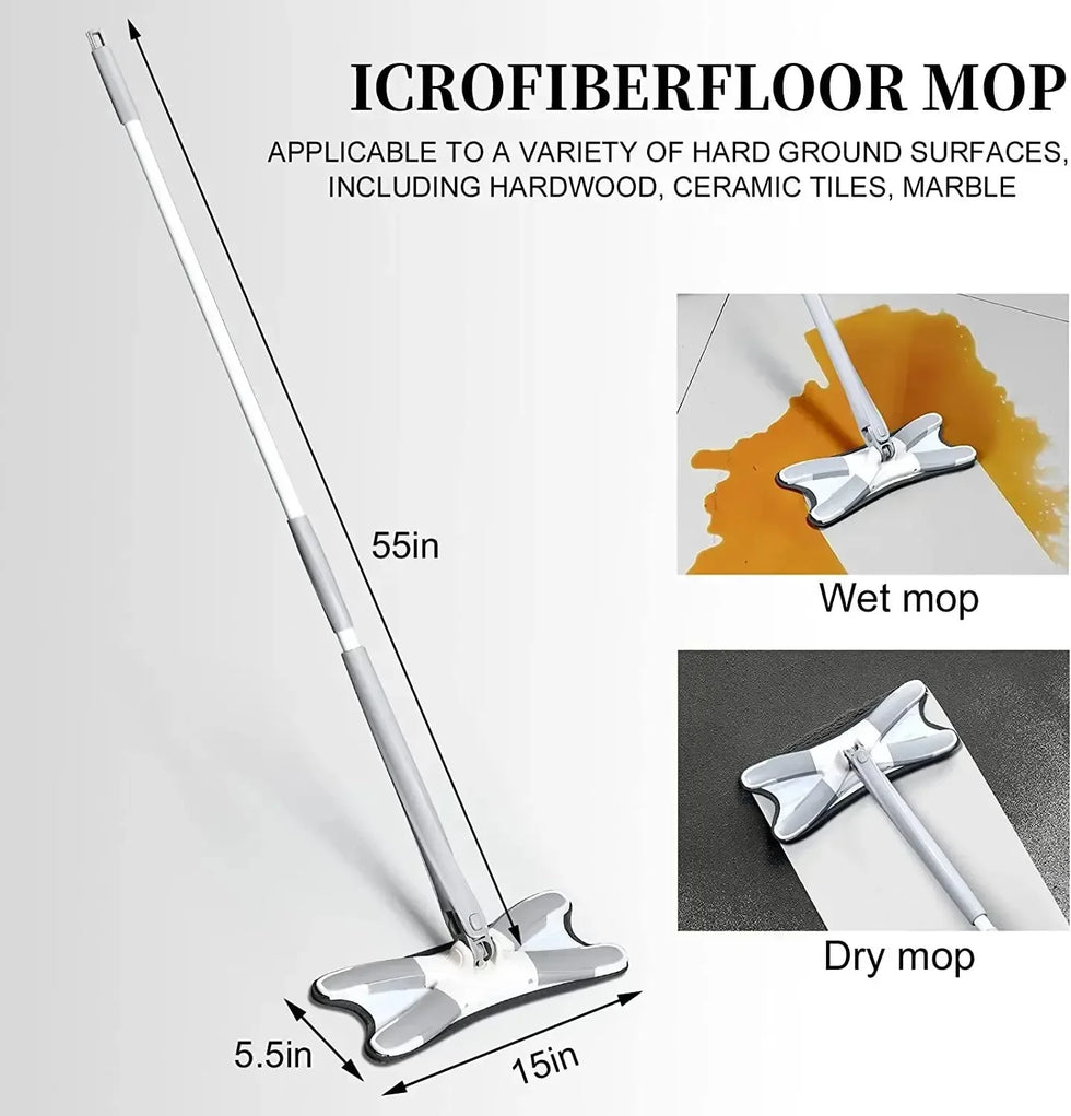 X Type Flat Floor Mop - Flexible, Easy Clean - Clarify.pk