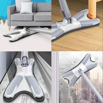 X Type Flat Floor Mop - Flexible, Easy Clean - Clarify.pk