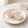 Ceramic Bowl Set Gift Box - Bow and Heart Plates & Bowls