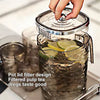 Glass Juice Pitcher with Lid - Elegant Design - Clarify.pk