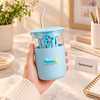 350ml Glass Straw Sipper with Carry Strap (Random Color)