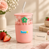 350ml Glass Straw Sipper with Carry Strap (Random Color)