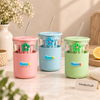 350ml Glass Straw Sipper with Carry Strap (Random Color)