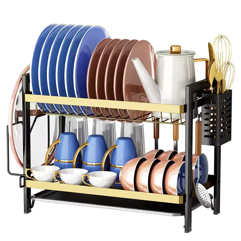 Dish Drying Rack with Utensil Holder