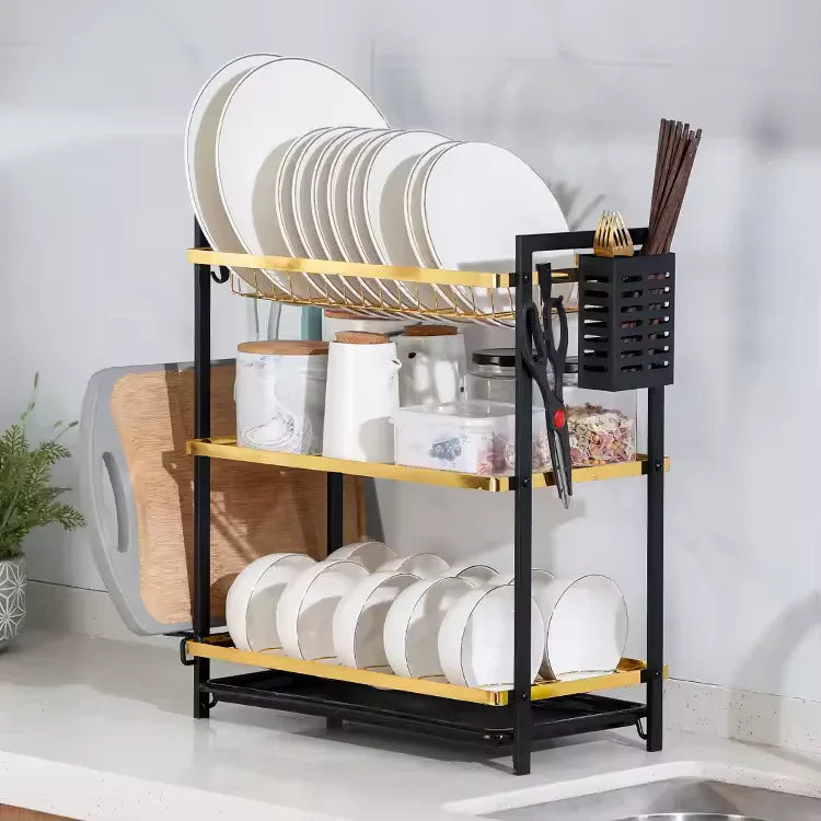 Dish Drying Rack with Utensil Holder