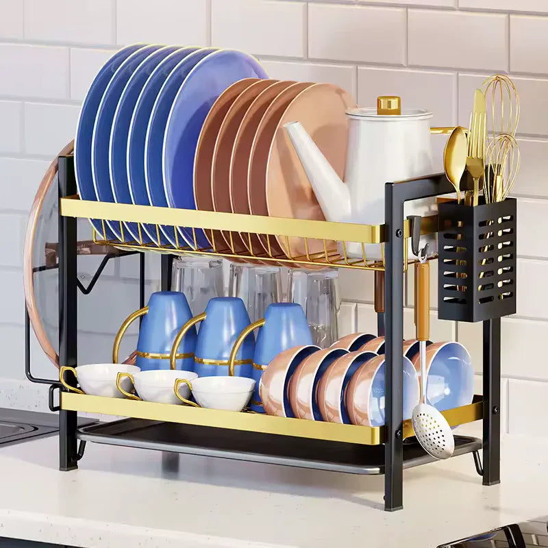 Dish Drying Rack with Utensil Holder