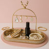 Stylish Gold Jewelry Organizer Tray with Earring Holder - Clarify.pk