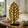 Gold Leaf Decorative Sculpture with Black Base