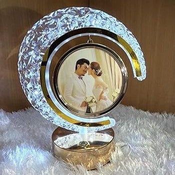LED Crystal Moon Photo Lamp with Frame - Clarify.pk