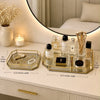 Gold Metal & Mirror Vanity Tray Set