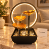3-Tier Golden Flower LED Ring Tabletop Fountain