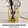 Golden Kitchen Spoon Holder - Stylish Utensil Rack - Clarify.pk