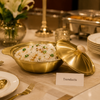 Golden Wooden Knob Serving Bowl Collection