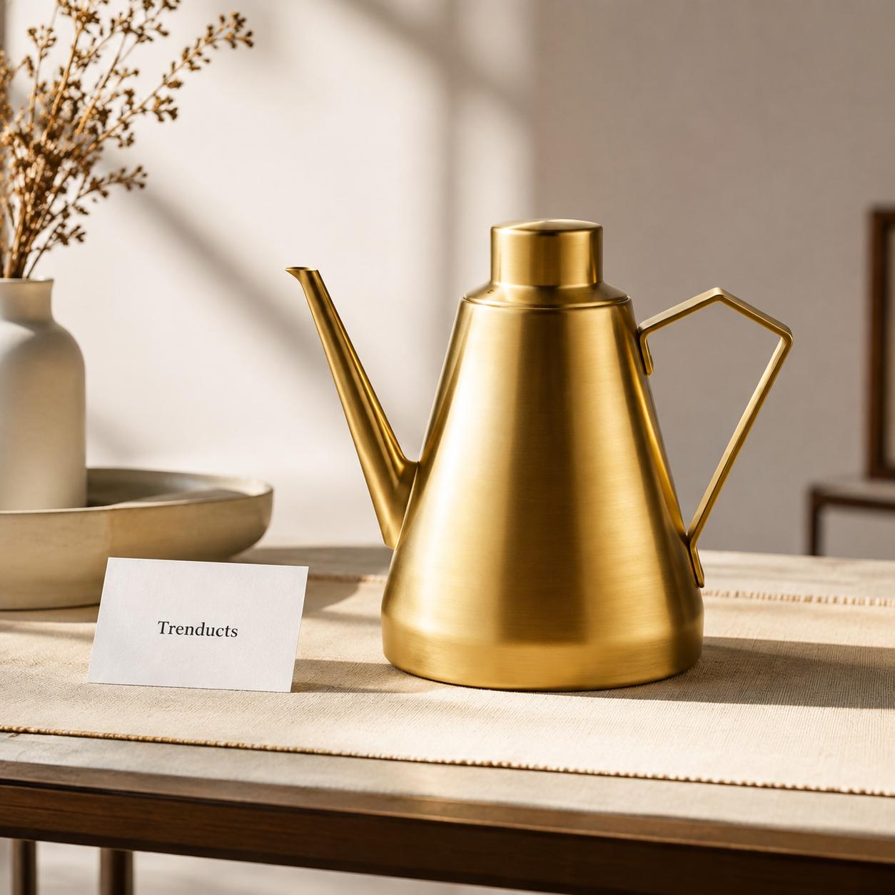 Golden Long Spout Kettle Pot 48oz