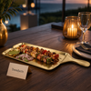 Golden Rectangular BBQ Bat Serving Platter