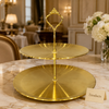 Two Step Golden Pastry Serving Stand