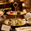 Two Step Golden Pastry Serving Stand
