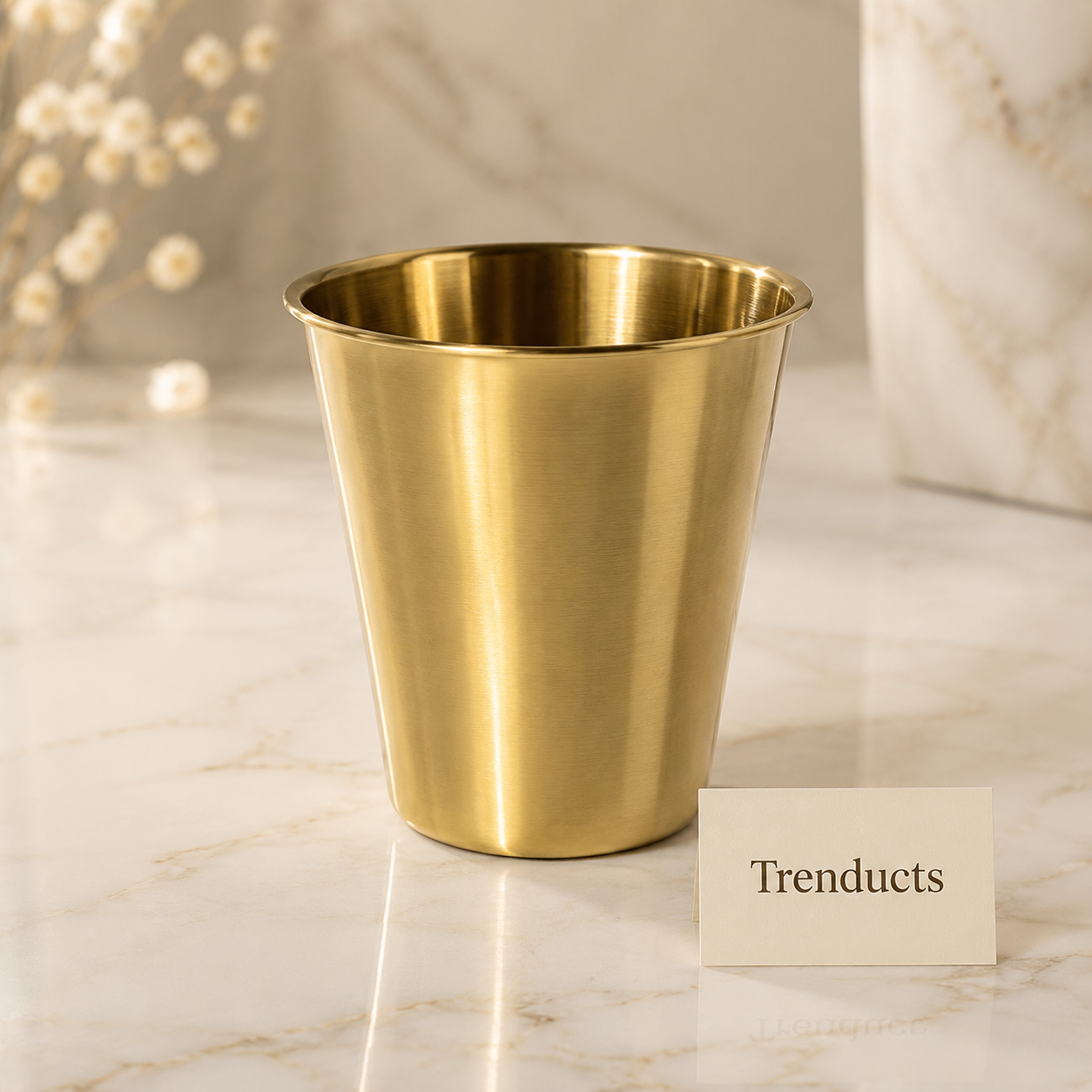 Elegant Golden Plain Tumbler Glass 350ml