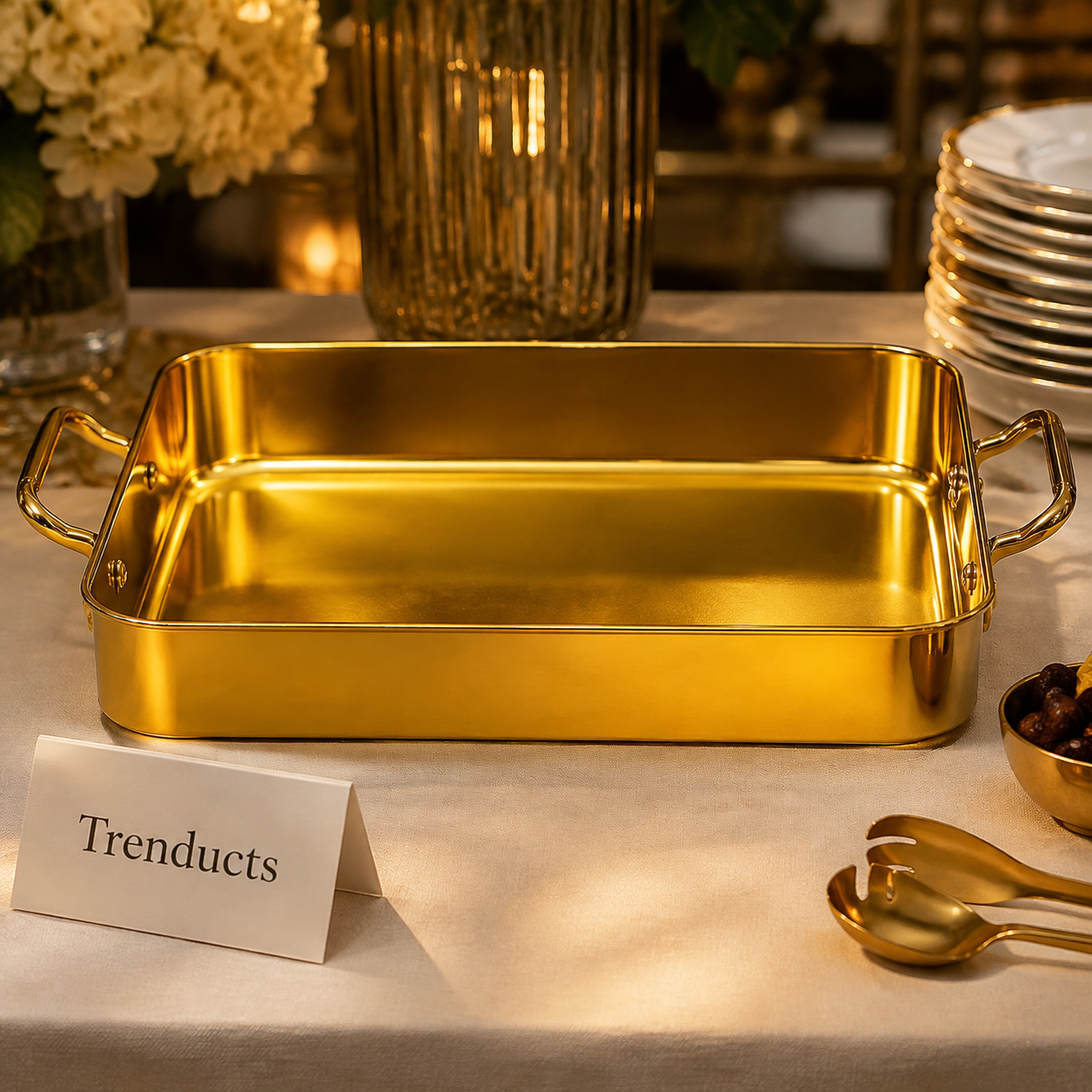 Ben Merry Golden Rectangular Serving Dish