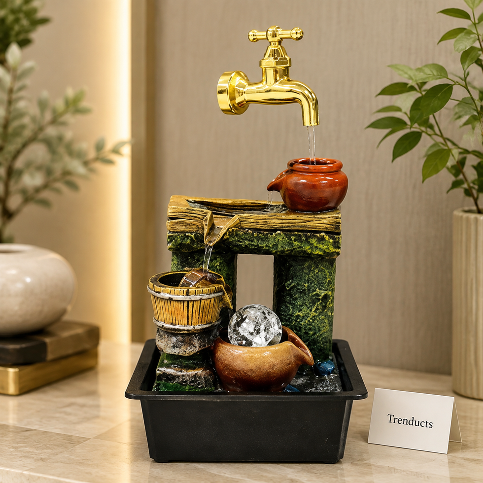 Golden Tap Stone-Ledge Tabletop Water Fountain