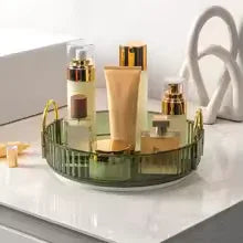 360 Rotating Makeup Organizer with Gold Handles - Clarify.pk