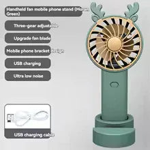Mini Fan with Phone Stand - Portable & Cute - Clarify.pk