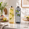 Grid Texture 1100ml Glass Water Bottle